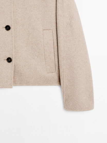 Cropped wool blend jacket
