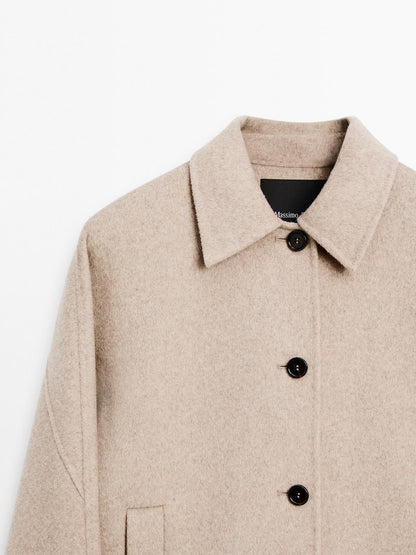 Cropped wool blend jacket