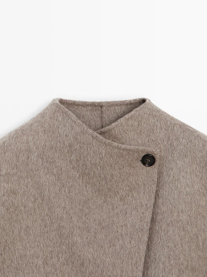 Short coat with brushed finish