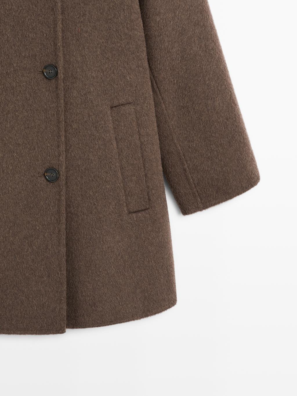 Wool blend double-breasted coat