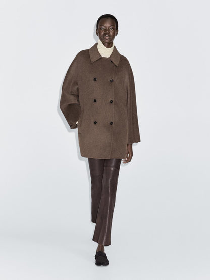 Wool blend double-breasted coat