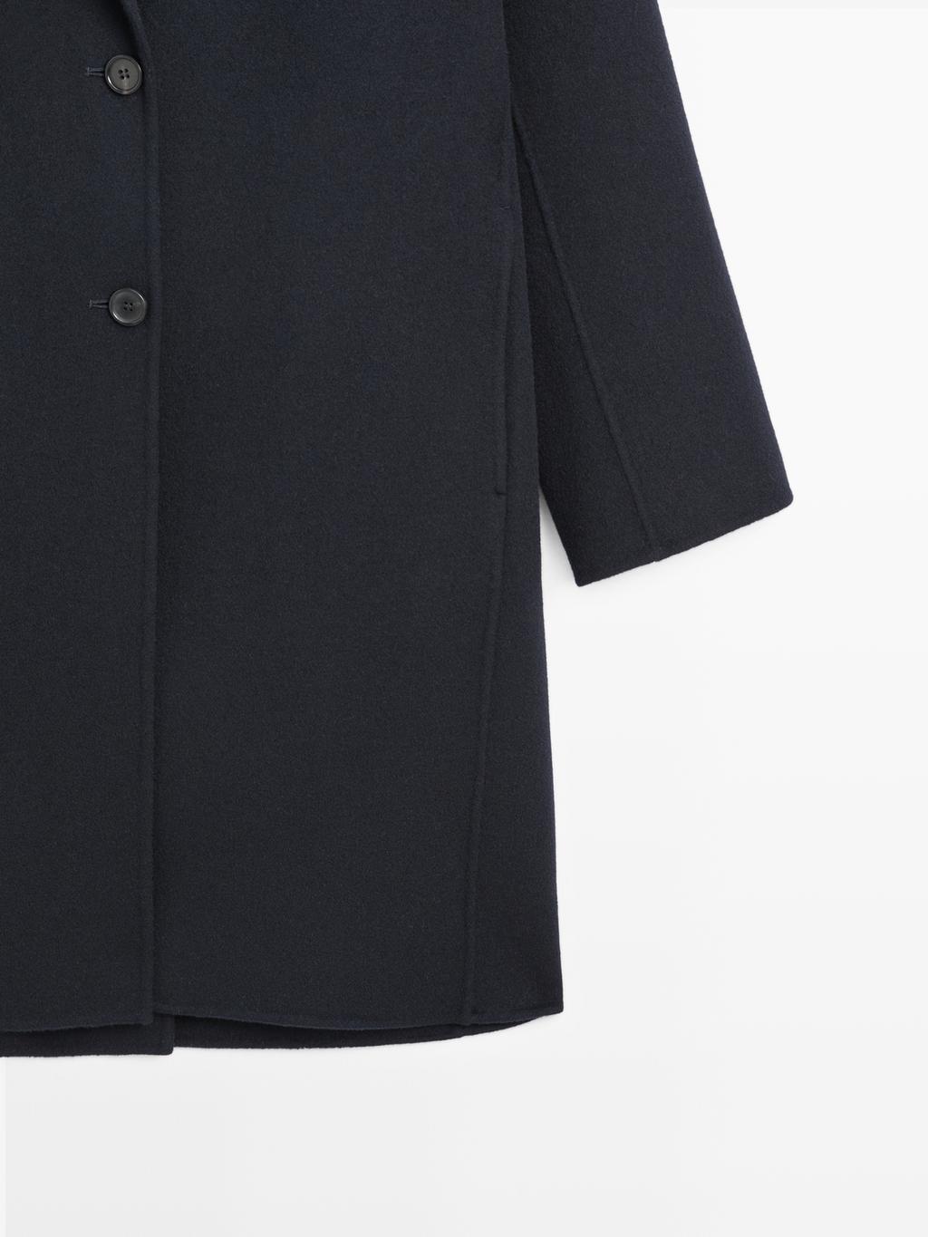 Long wool blend two-button coat