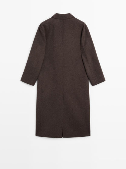 Long wool blend surplice coat