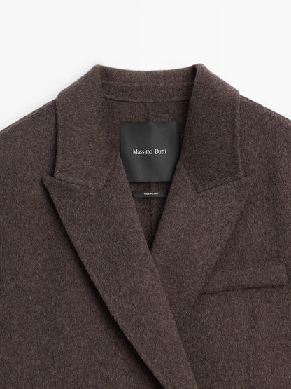 Long wool blend surplice coat