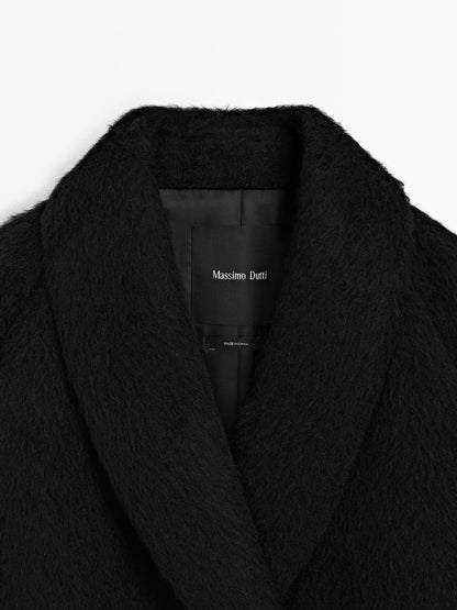 Long alpaca and wool coat