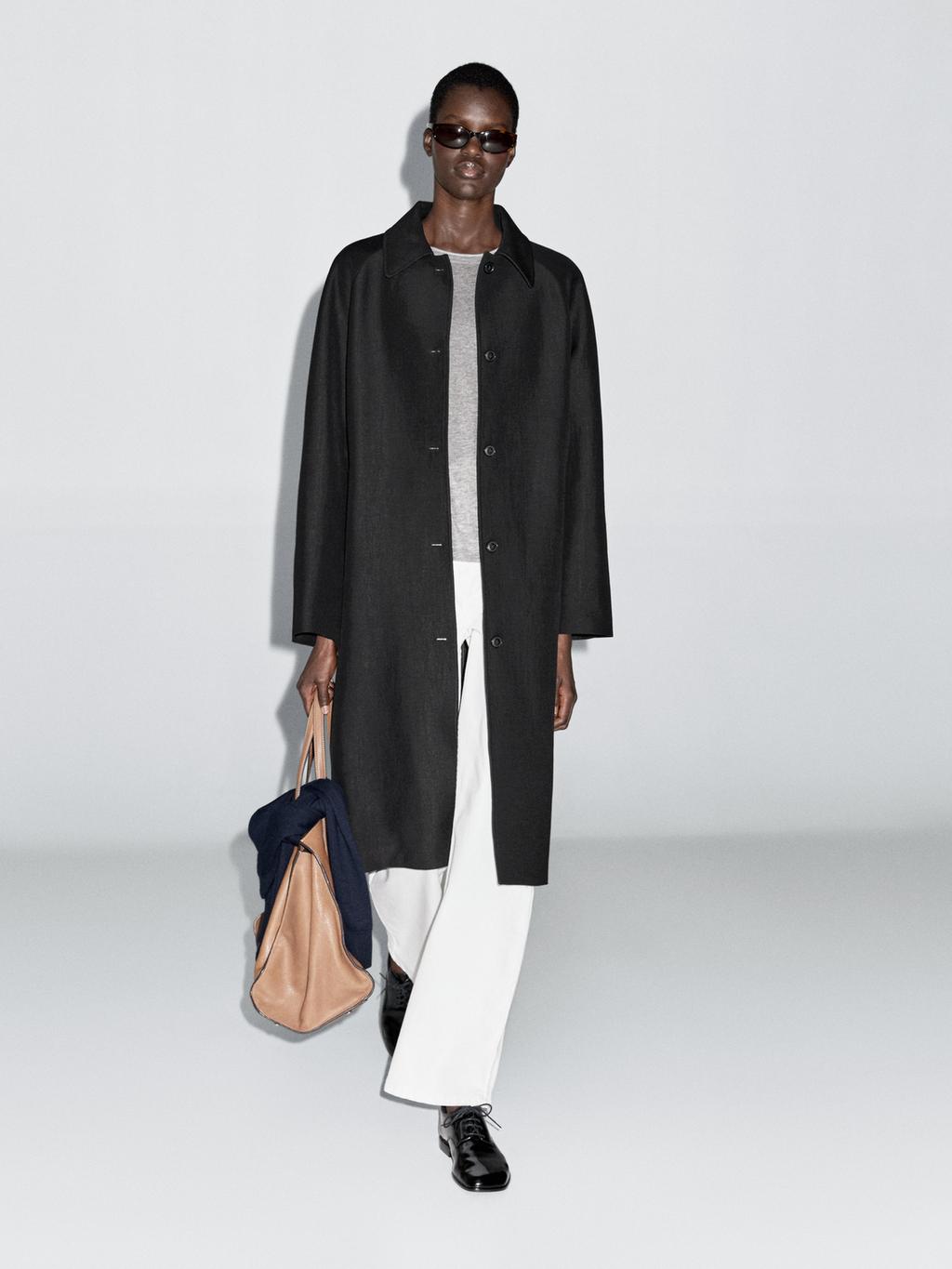 Long wool blend coat