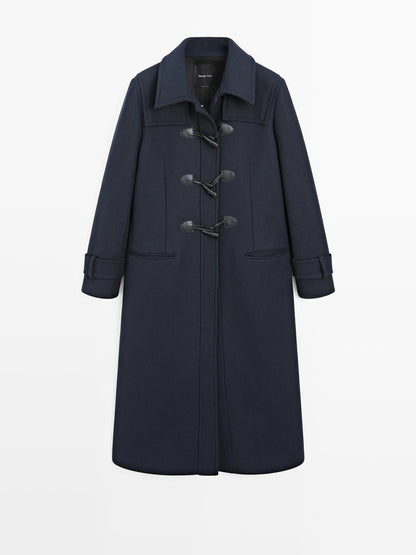 Long coat with toggles
