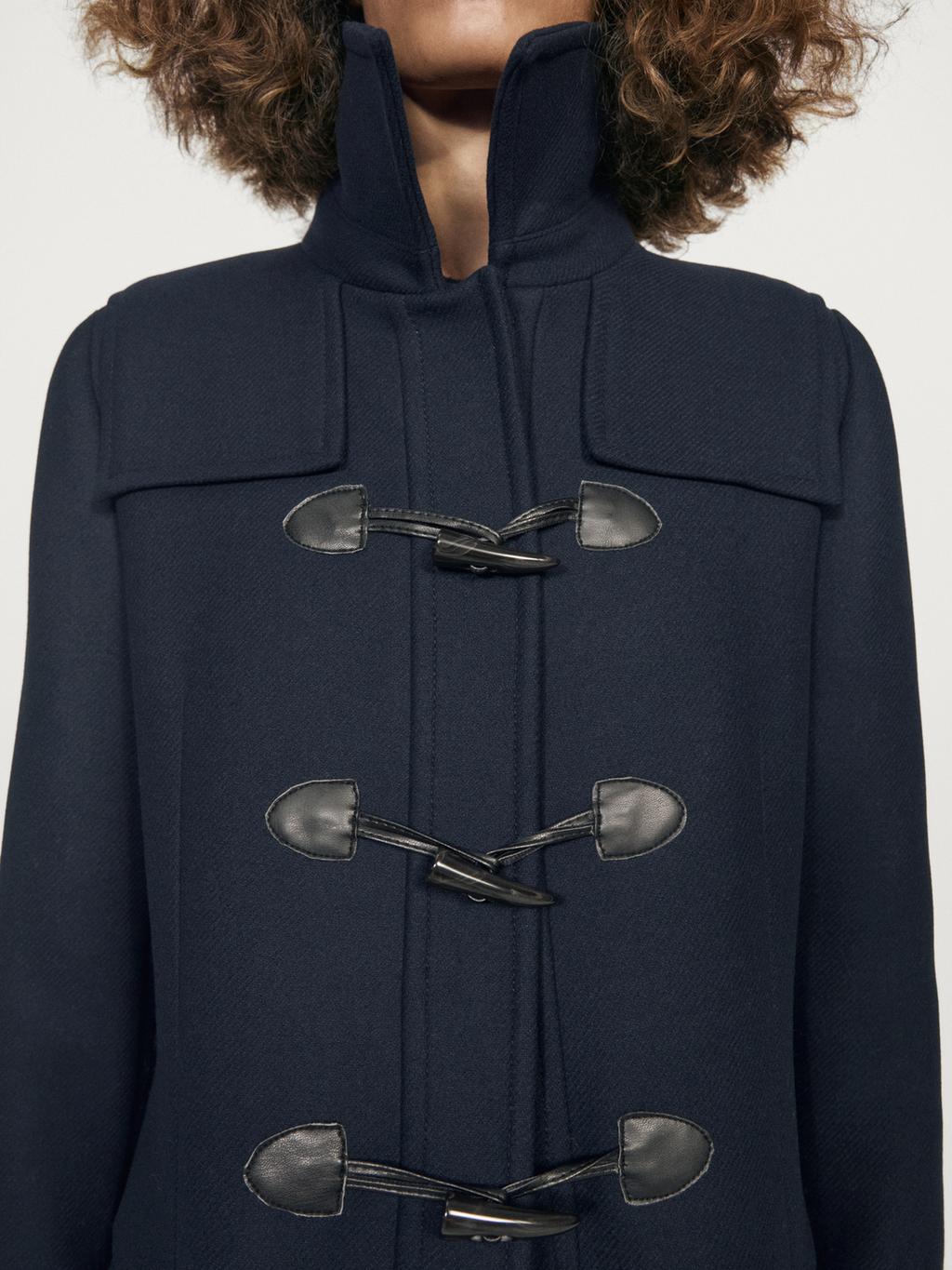 Long coat with toggles