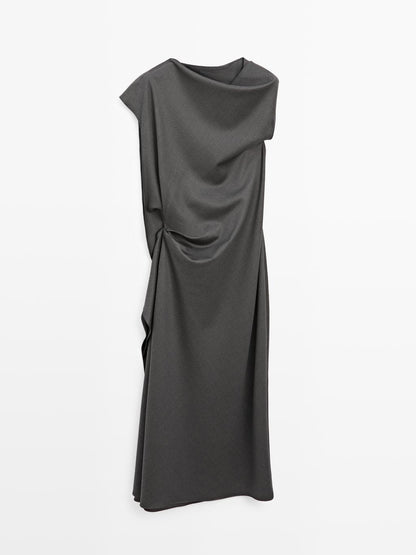 Long dress with neck detail - LIMITED
