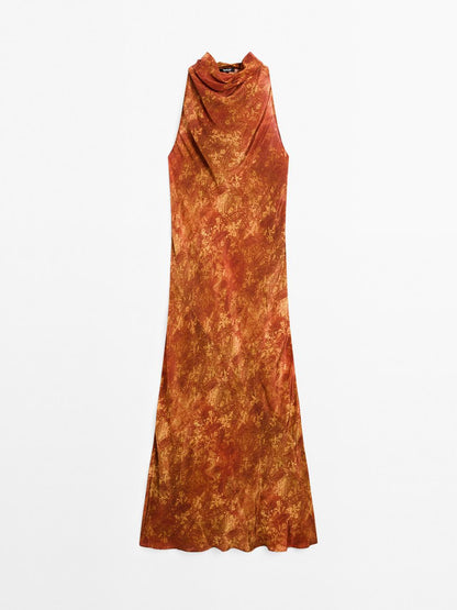 Long flowing printed dress