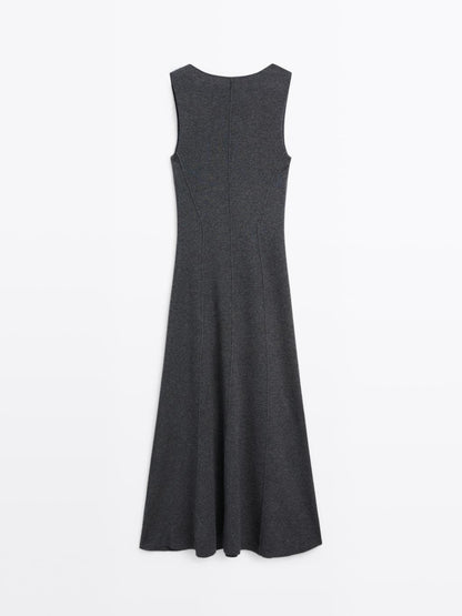 Long A-line knit dress