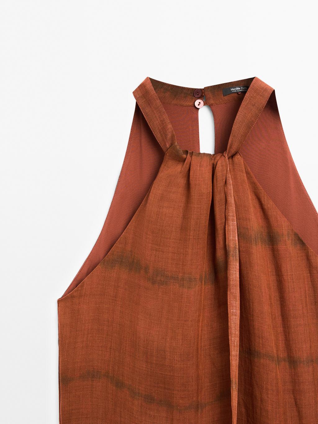 Long striped halter dress