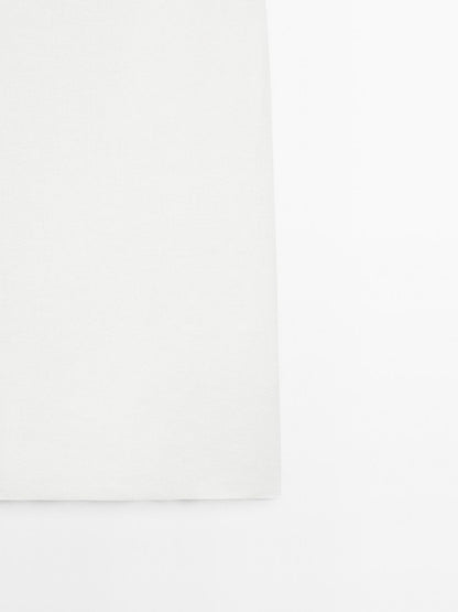 Strappy linen blend mini dress