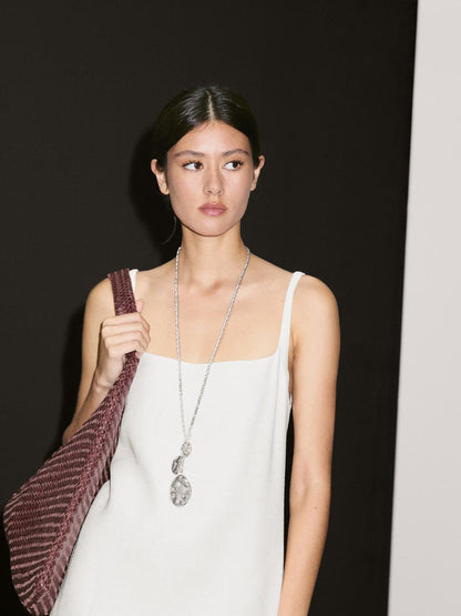 Strappy linen blend mini dress