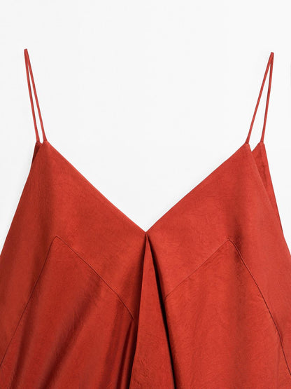 Flowing midi dress with ruffles