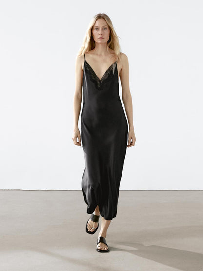 Long Satin Slip Dress