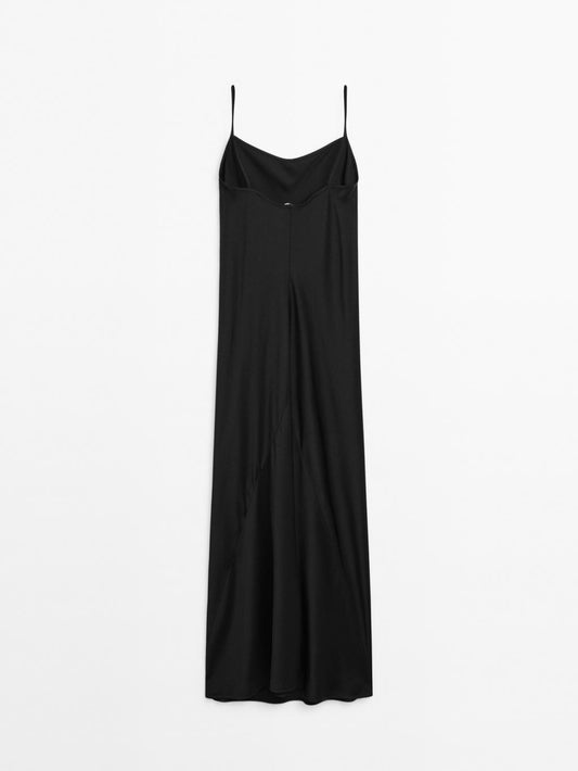 Long crepe camisole dress