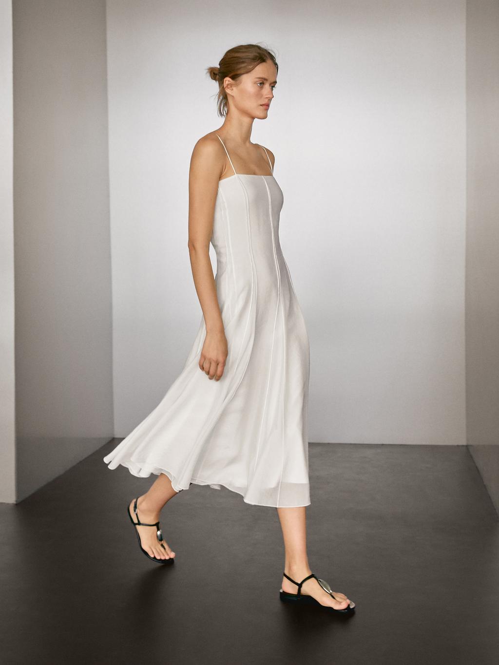 Flowing strappy midi dress