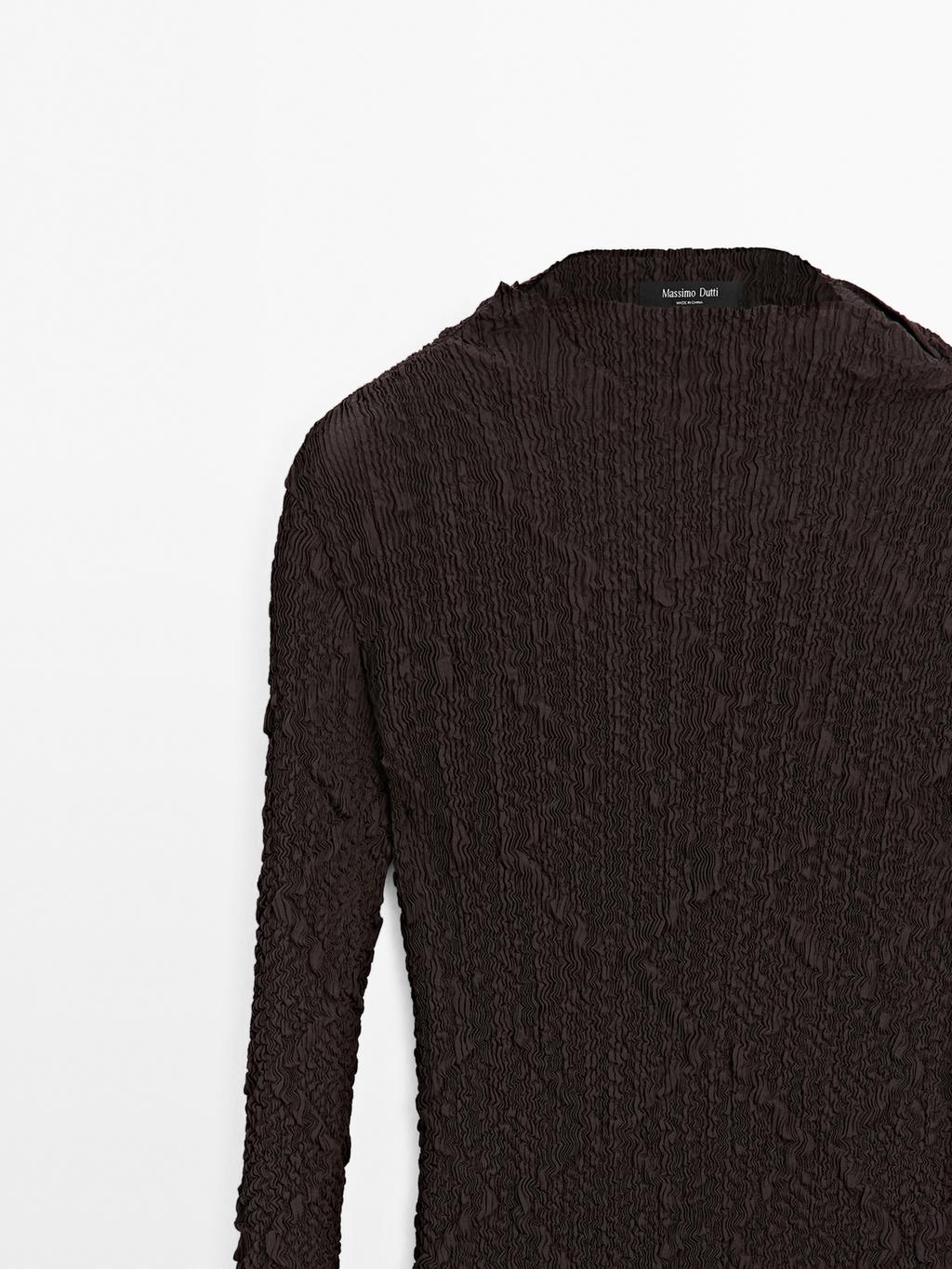 Long pleated stretch dress