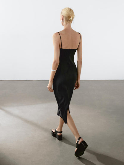 Strappy linen midi dress