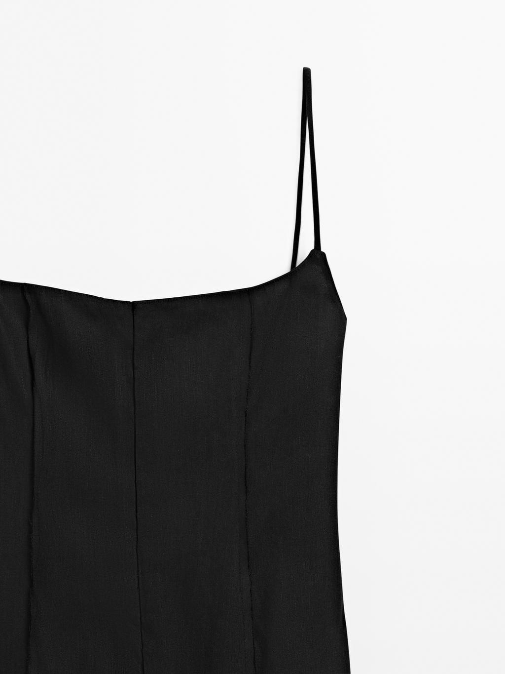 Strappy linen midi dress