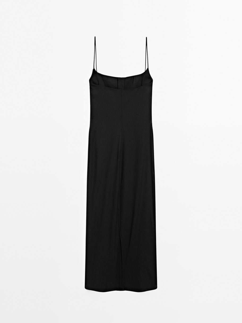 Strappy linen midi dress