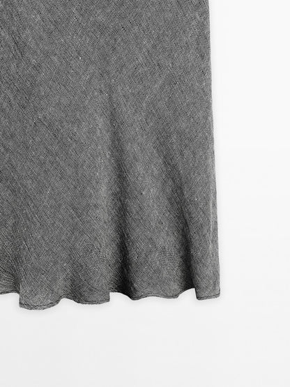 100% linen midi dress