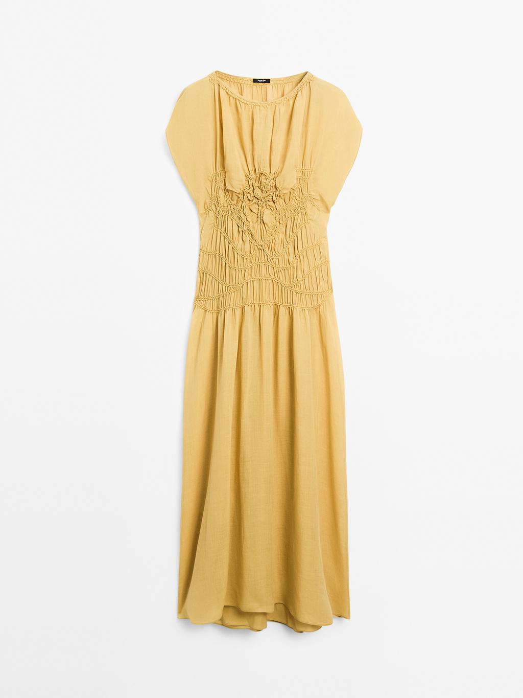 Midi dress with embroidered detail