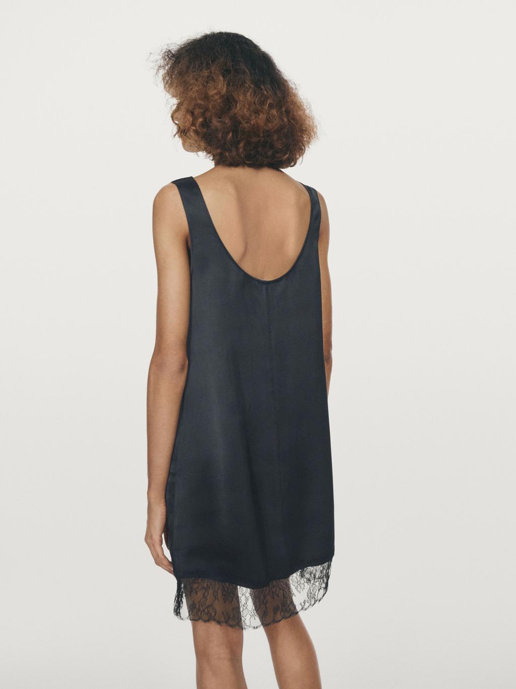 Short flowing satin dress