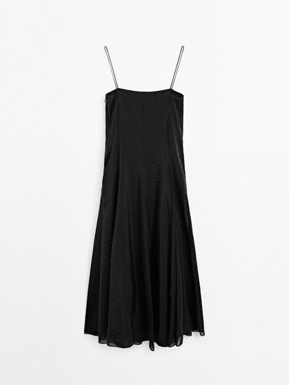 Flowing midi dress with godet detail