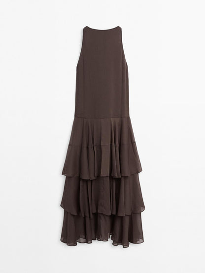 Long flowing dress with ruffles