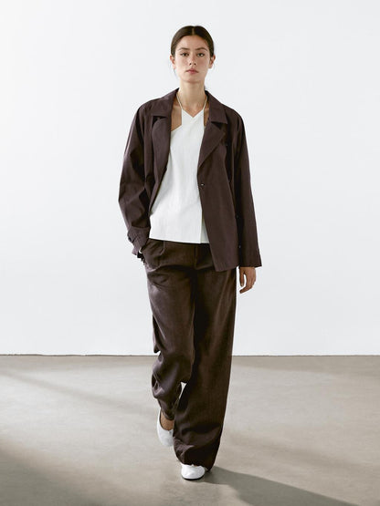 Cotton blend trench coat with back detail