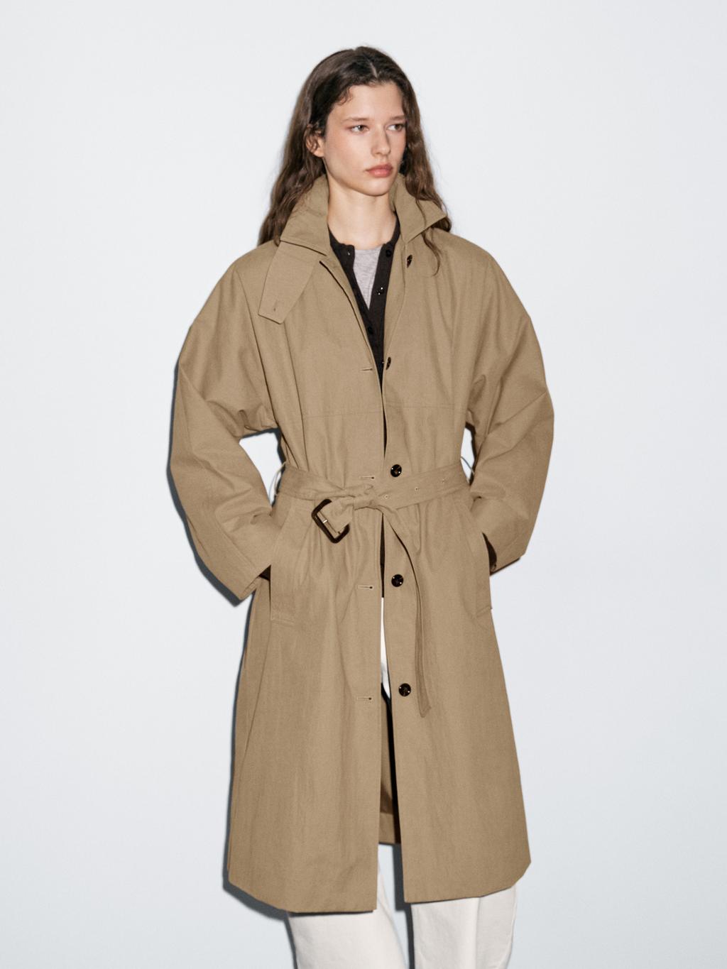 Cotton blend trench coat