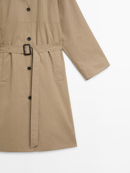 Cotton blend trench coat