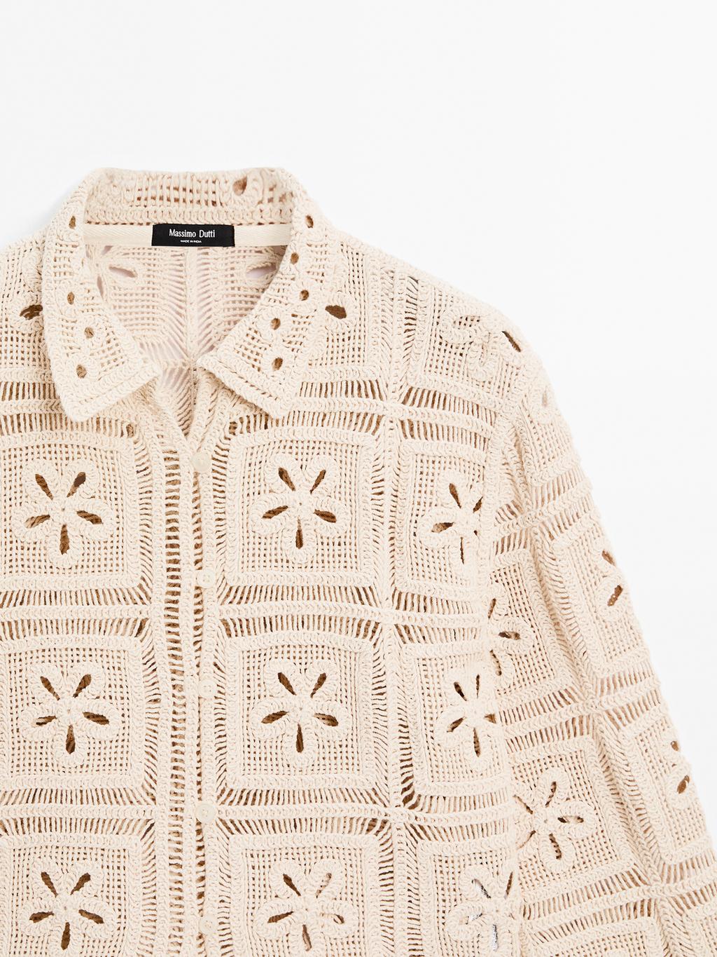 Embellished crochet cardigan