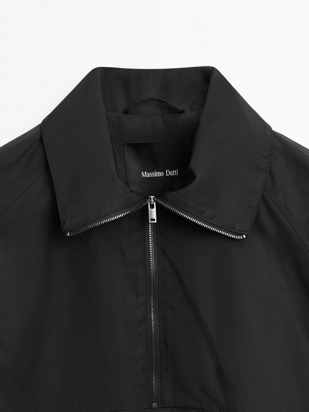 Technical fabric sweatshirt with zip detail