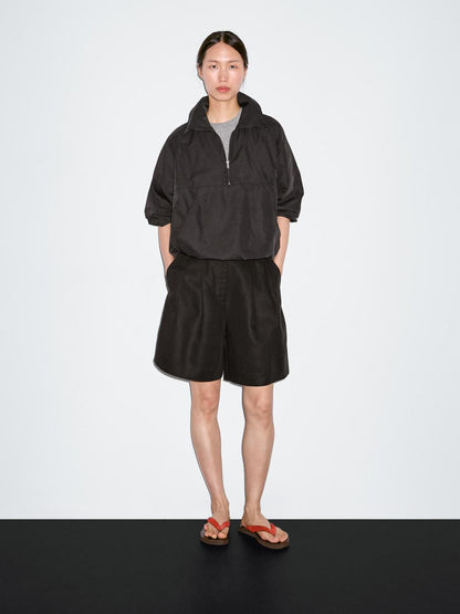 Technical fabric sweatshirt with zip detail