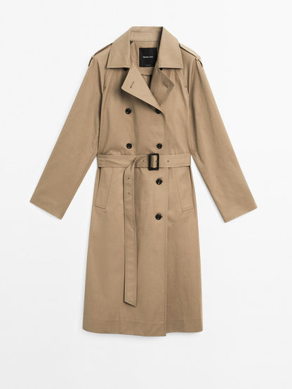 100% cotton water-repellent trench coat