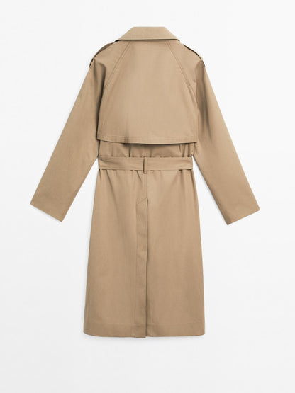 100% cotton water-repellent trench coat