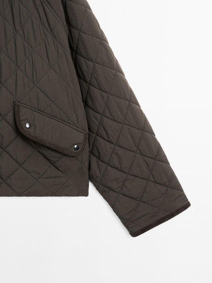 Short water-repellent jacket with corduroy detail