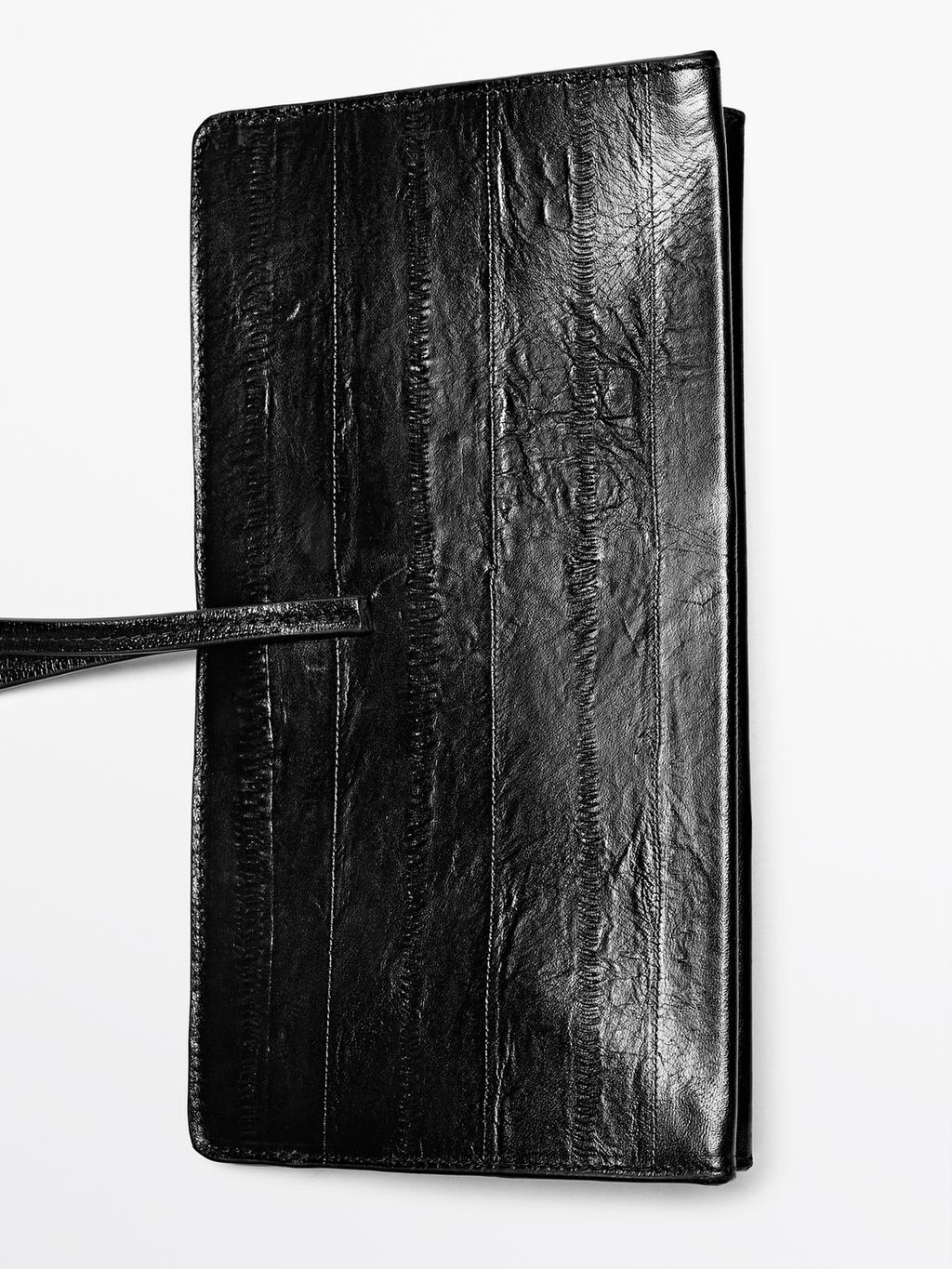 Textured leather handbag