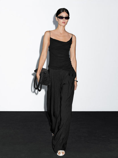 100% cotton top with asymmetric neckline