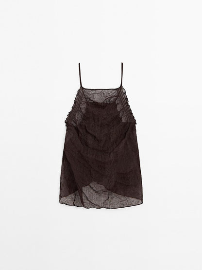 Open back halter top