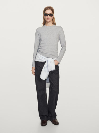 100% cotton interlock long sleeve T-shirt