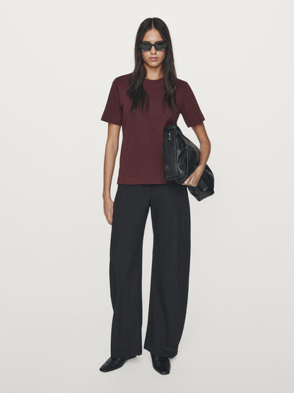 100% cotton interlock crew neck T-shirt