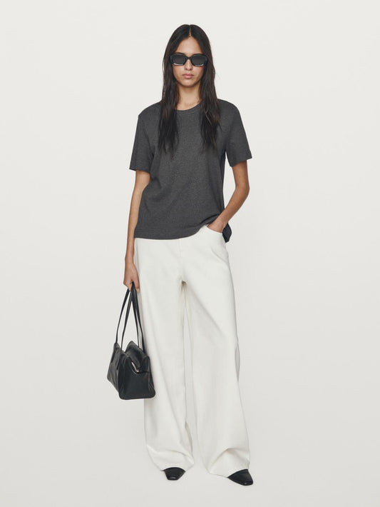 100% cotton interlock crew neck T-shirt