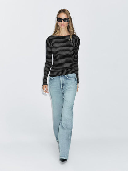 Striped long sleeve T-shirt