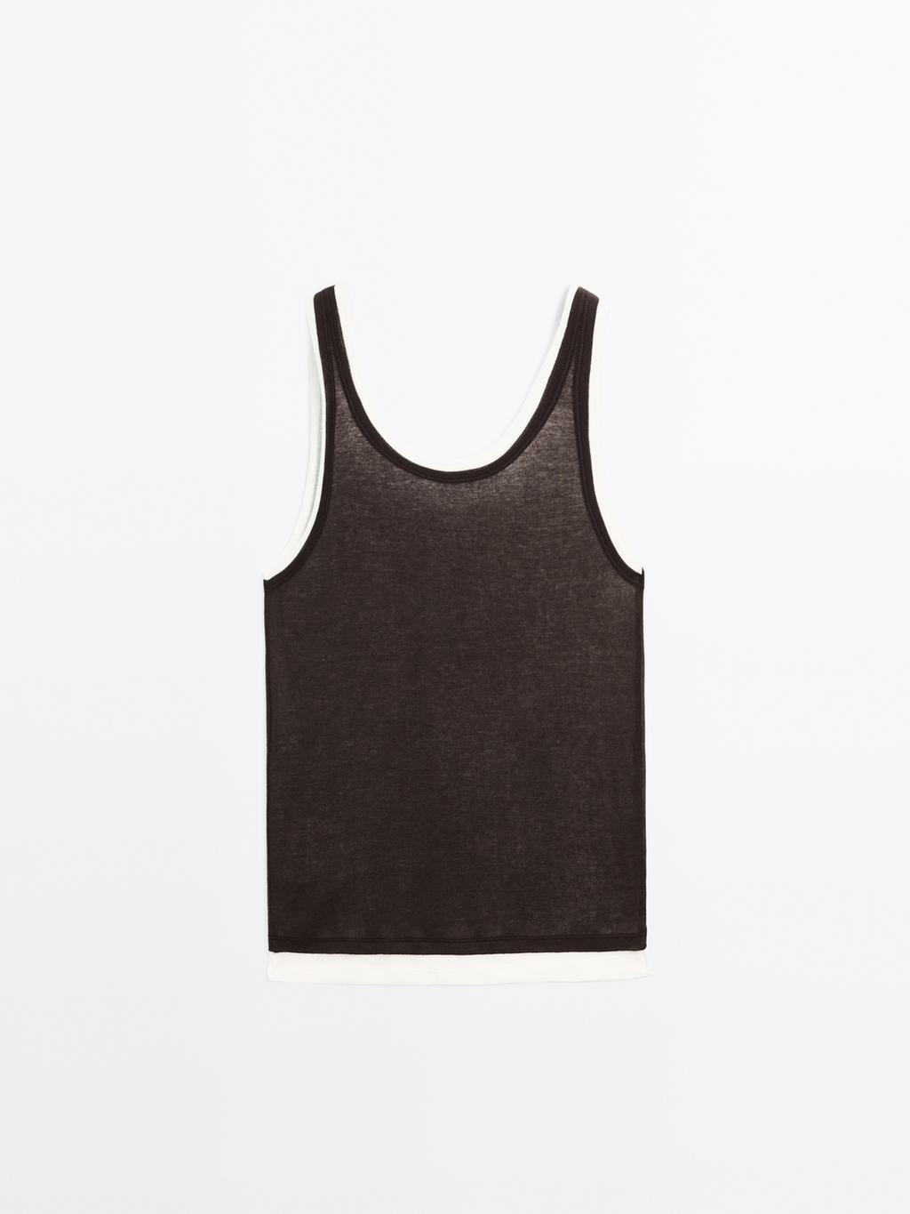 100% cotton double-strap top