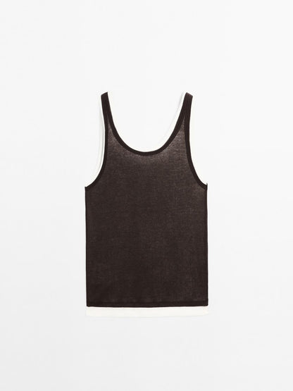 100% cotton double-strap top