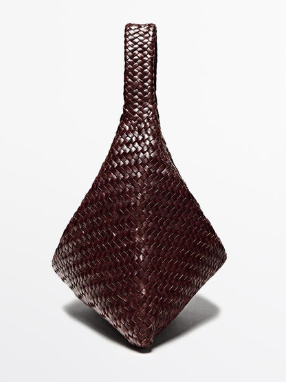 Braided nappa leather shopper bag